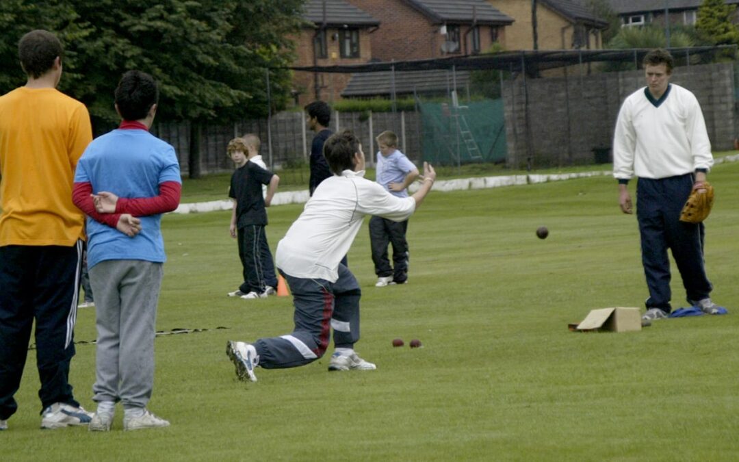 Junior cricket practice